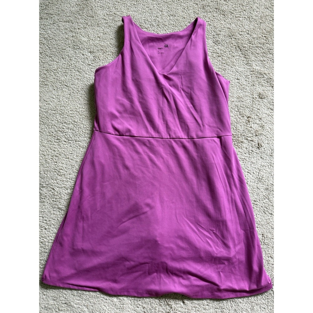 GapFit Women's Moisture Wicking Shelf Bra Active Tank Dress Size Large